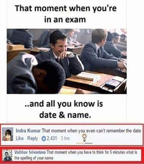 Funny status on life exams status 2019
