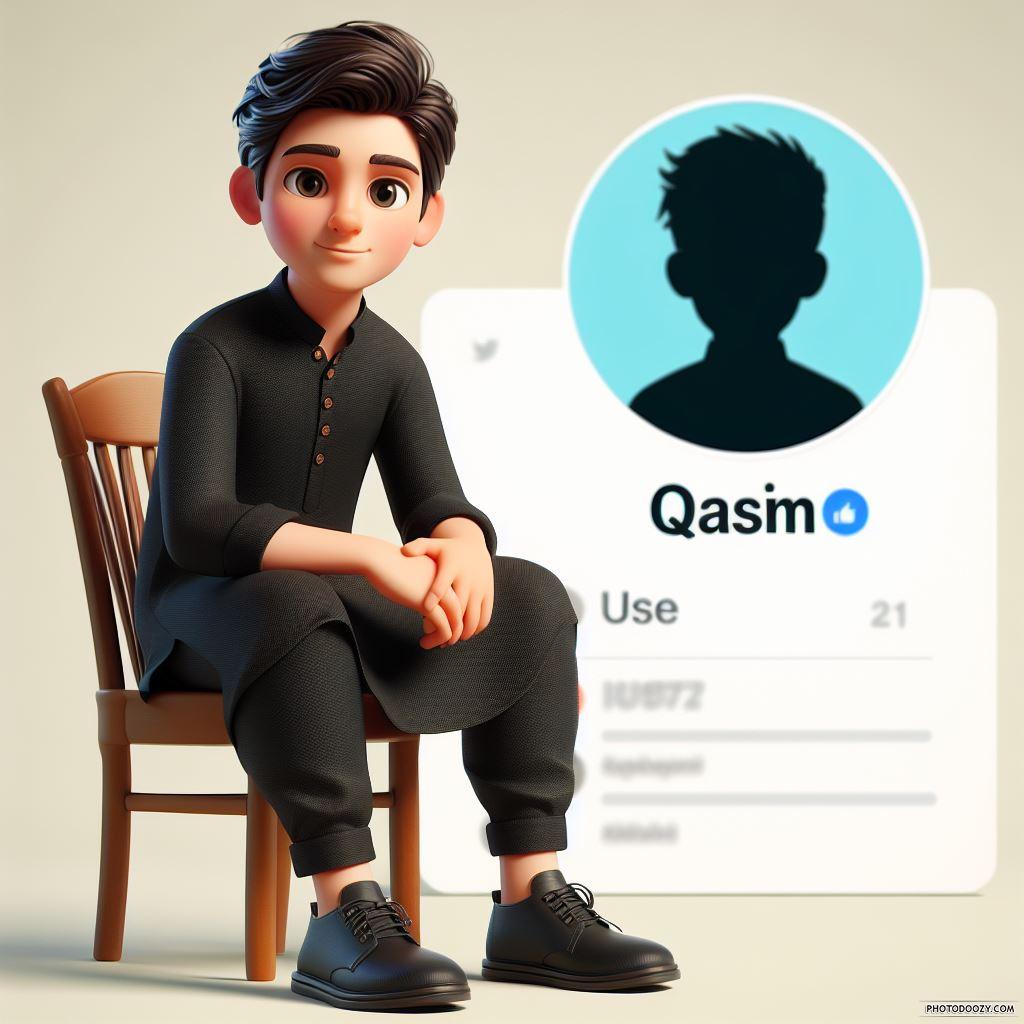 Latest New 2024 Qasim Stylish Lovely Boy AI 3D DP in Black Kameez ...