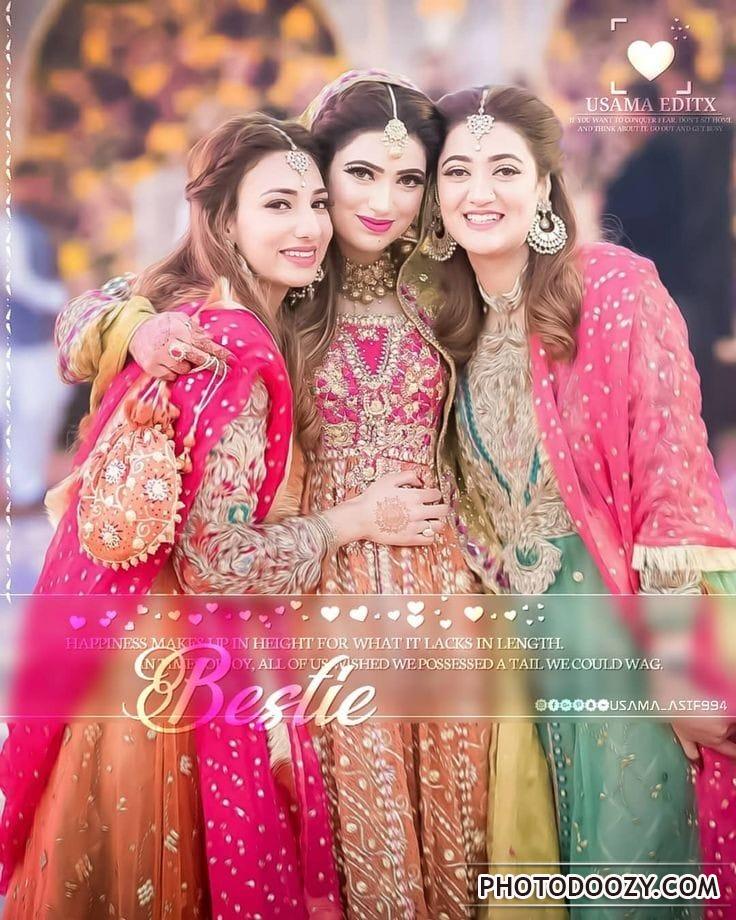 Three bestie girls wallpaper eid dp